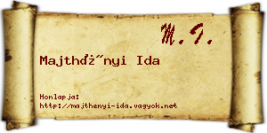 Majthényi Ida névjegykártya